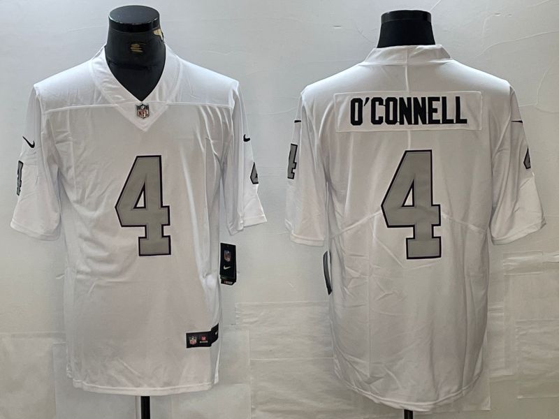 Men Oakland Raiders #4 OConnell White 2023 Nike Vapor Limited NFL Jersey style 2->texas rangers->MLB Jersey